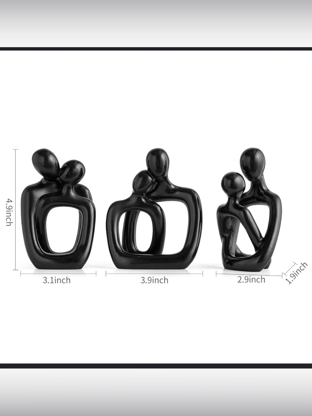 Awnr Abstract Couples Statue Decor Set of 3
Black - Picture 2 of 5